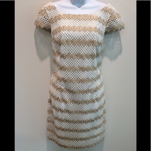 Lilly Pulitzer Dresses & Skirts - LILLY PULITZER LACE AND METALLIC FLOWER DRESS 12